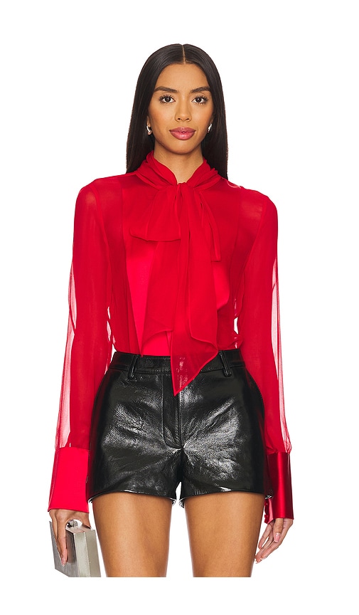 Retroféte Suri Silk Blouse In Red