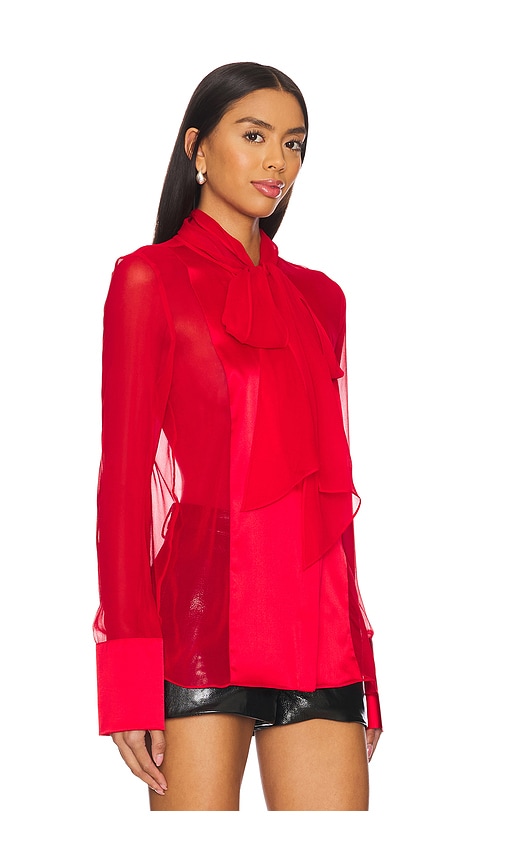 Retroféte Suri Silk Blouse In Red