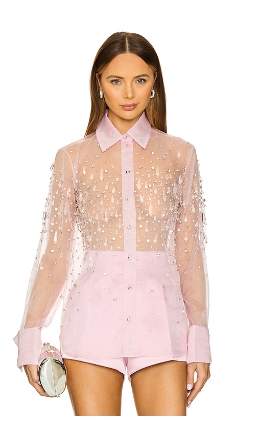 Retroféte Aubriella Embellished Shirt In Earl Rose In Earl Rose