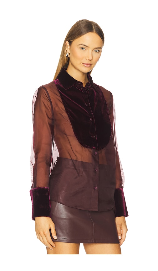 Retroféte Liana Blouse In Burgundy