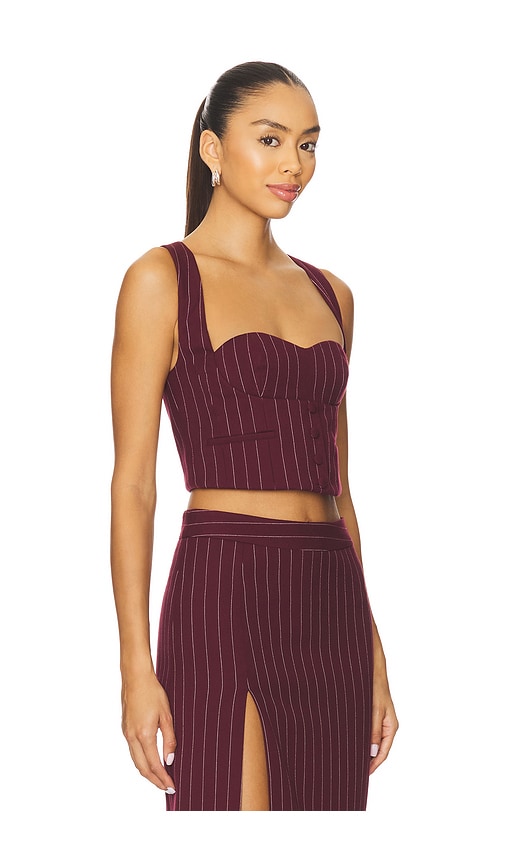 Retroféte Monet Waistcoat Top In Brown