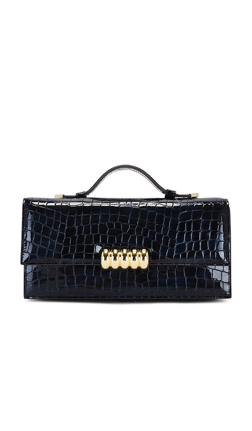 Shop Retroféte Phoebe Clutch In Navy Croco