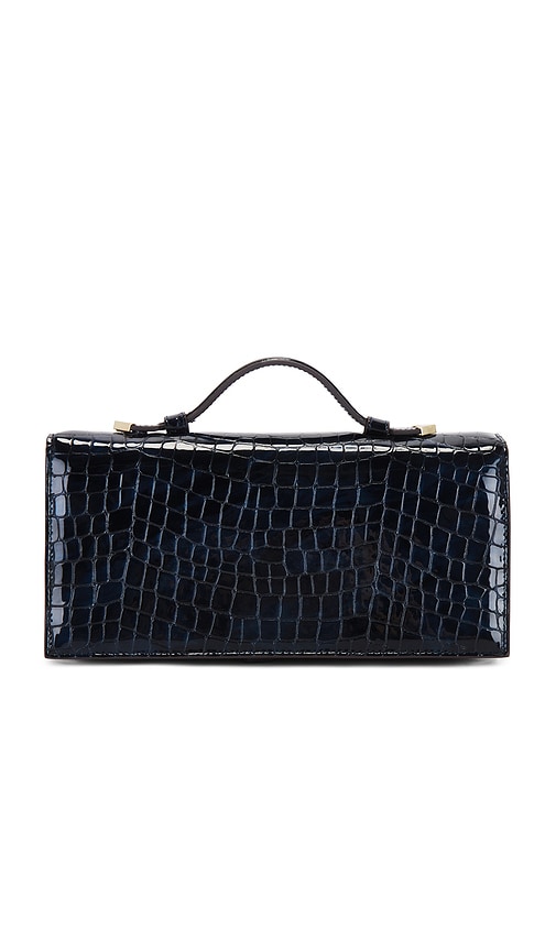 Shop Retroféte Phoebe Clutch In Navy Croco