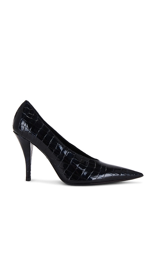 Retroféte Coniter Semi Choked Pump In Navy Croco