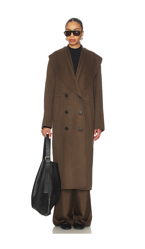 Rohe Double-faced Wool Scarf Coat In Brown