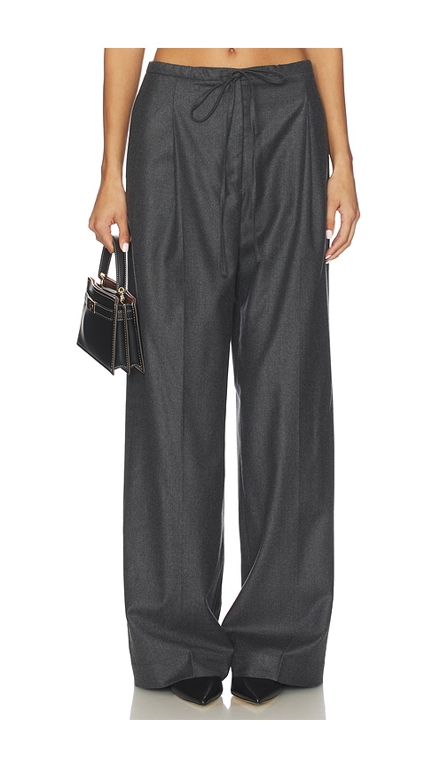 Rohe Relaxed Soft Wool Trousers In Gray