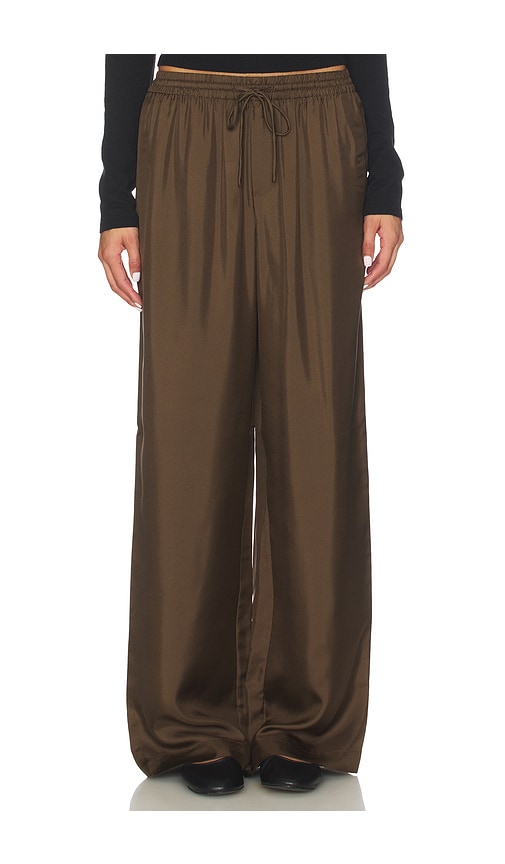 Rohe Wide Leg Silk Trousers In Green