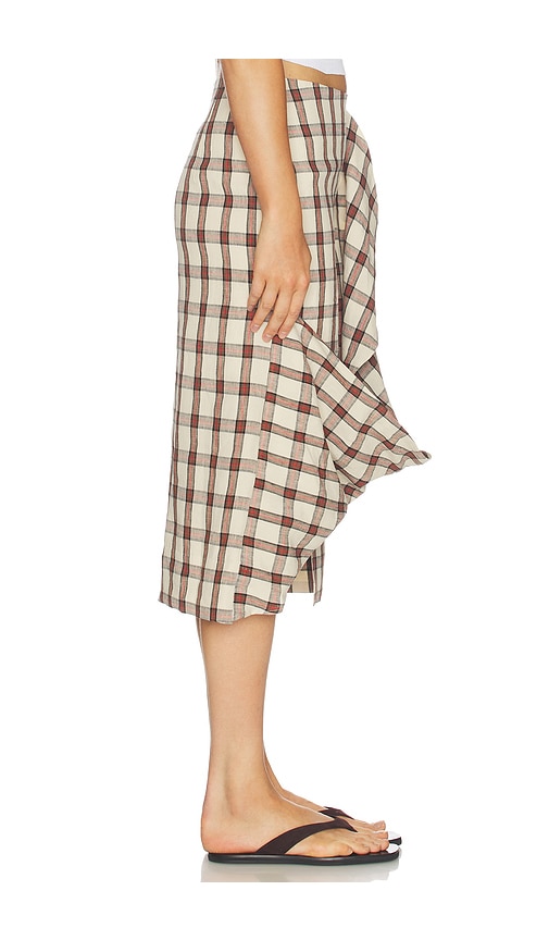  Rohe Drapierter Karorock In Red,beige. Größe 34. Also In 36, 38, 40. 
