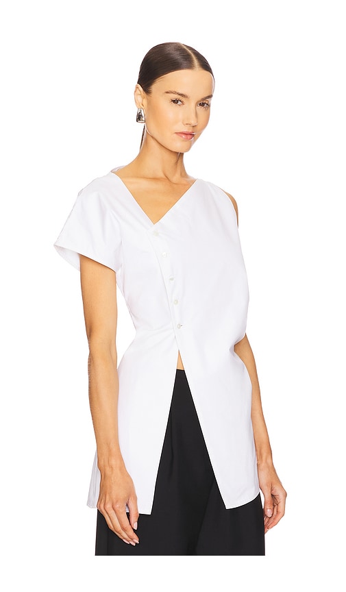 Rohe Asymmetrical Poplin Top In Optic White In White
