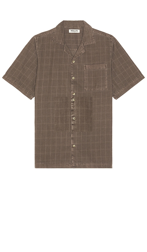 Shop Rolla's Tile Cord Bowler Shirt In Brown