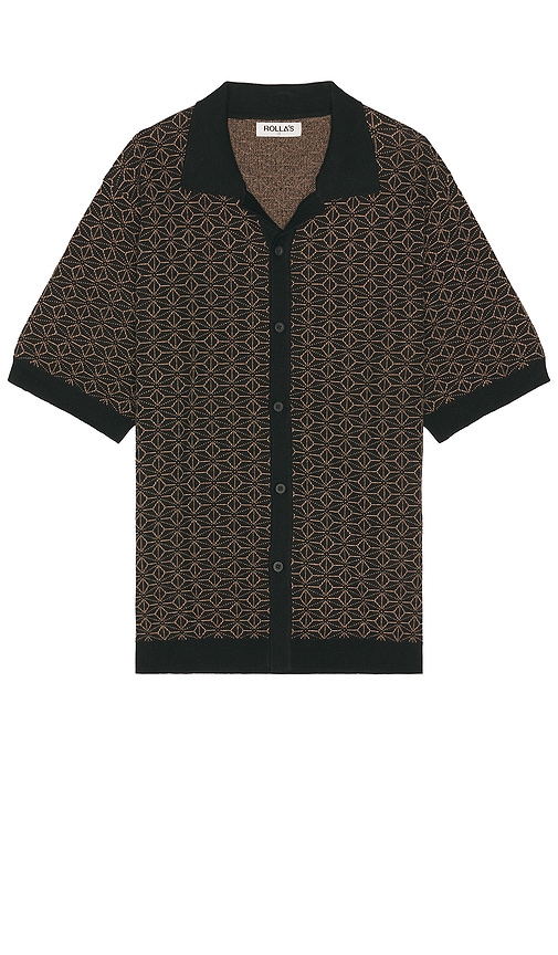 Shop Rolla's Bowler Pattern Knit Shirt In Brown