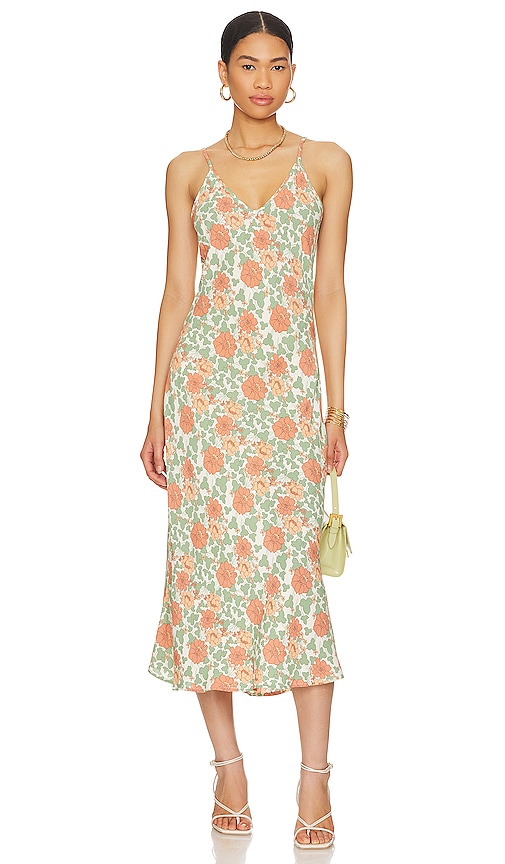 ROLLA'S Rambling Floral Margaux Slip Dress in Peach