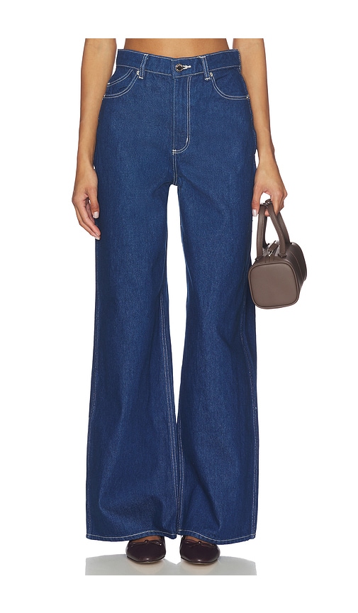 Rolla's Relaxed Sailor Long Wide Leg Jeans In Blue