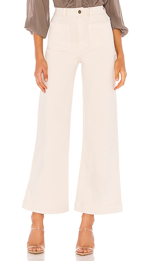 cream wide leg jeans