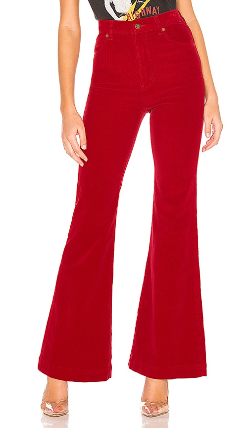 red corduroy flares