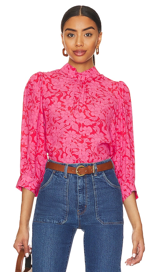 Rolla's Ivy Floral Stephanie Top In Scarlet