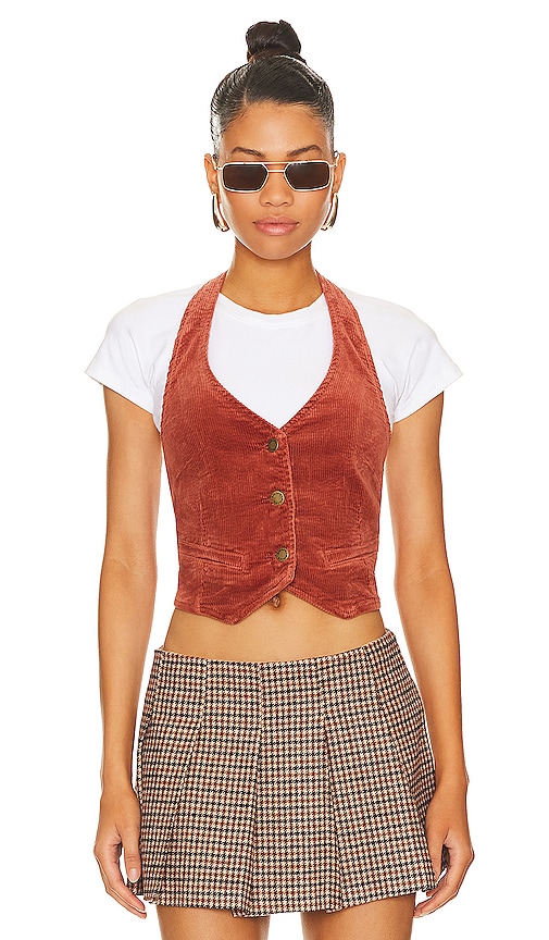 ROLLA S Halter Vest in Brick Corduroy REVOLVE