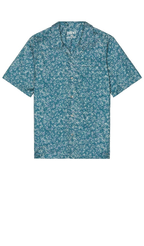 Shop Rhone Camp Collar Shirt In Blue