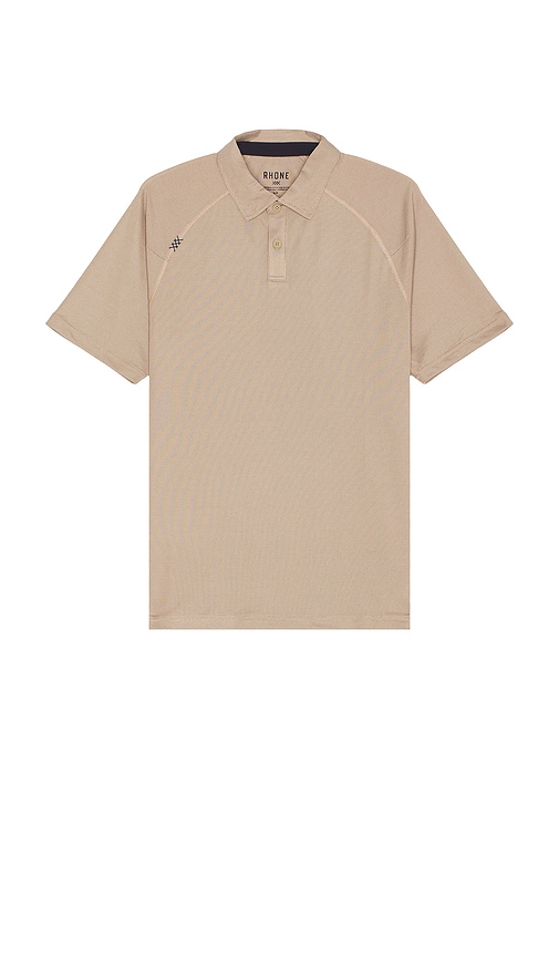 Shop Rhone Delta Pique Polo In Savannah Tan & Chocolate Chip