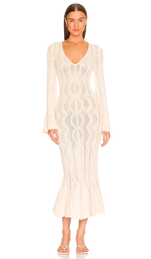 Ronny Kobo Rio Knit Dress in White Smoke