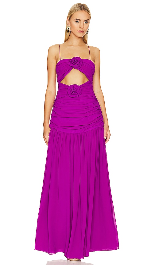 Ronny Kobo Women's Aria Ruched Drop-waist Gown In Violet