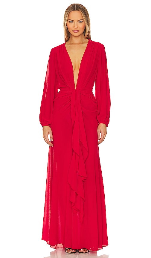 Ronny Kobo Quinne Dress in Crimson