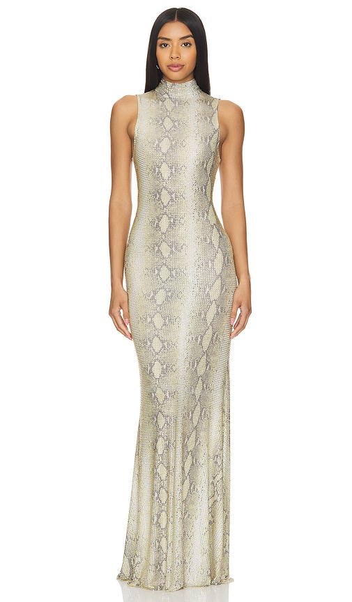 Ronny Kobo Morrell Dress in Snake Print Yellow Multi