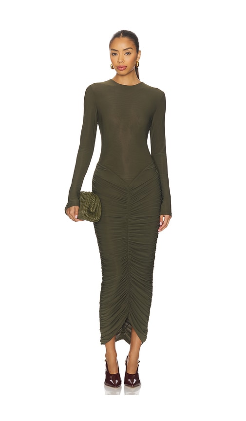 Ronny Kobo Sidonie Dress in Olive. - size L (also in M, S, XS)