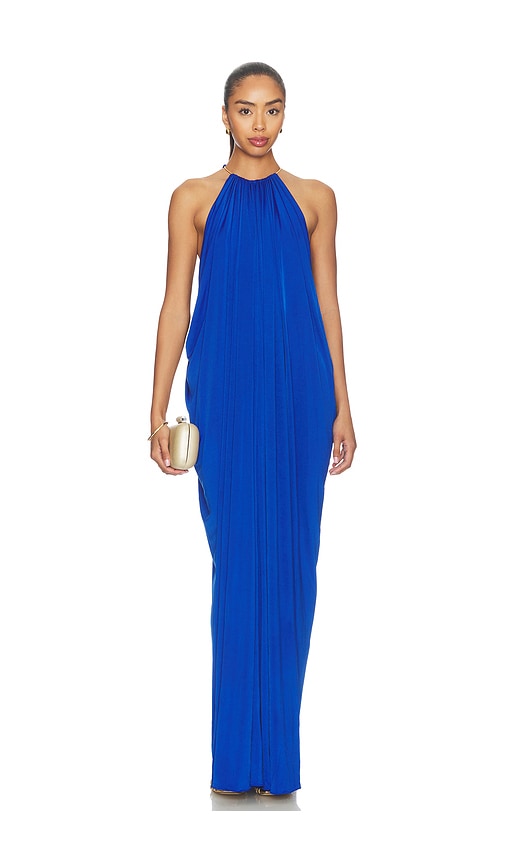 blue dress backless Dressing Up Navy One Shoulder Maxi Dress With Open Back Detail – Club L  London