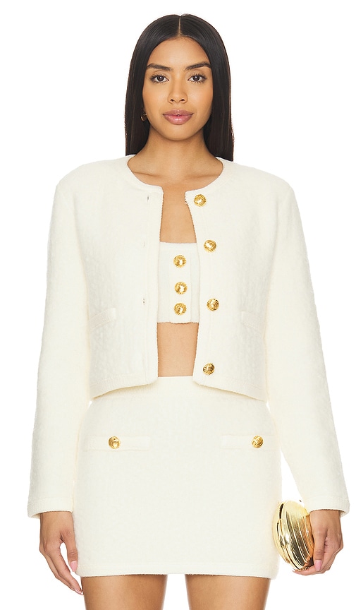 Shop Ronny Kobo Dawn Cardigan In Ivory