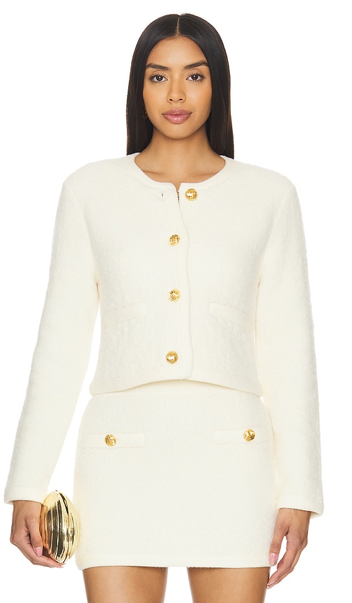 Shop Ronny Kobo Dawn Cardigan In Ivory