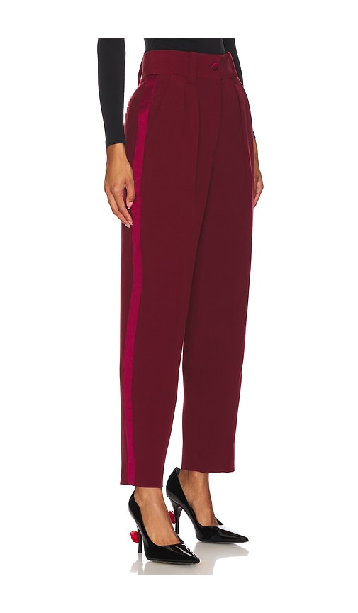 Shop Ronny Kobo Ronny Tuxedo Trouser In Oxblood