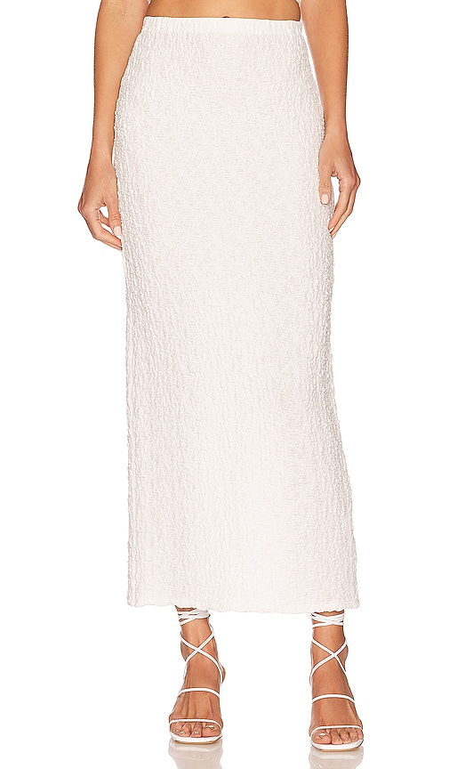 Ronny Kobo Estefan Skirt in Textured Novelty White | REVOLVE