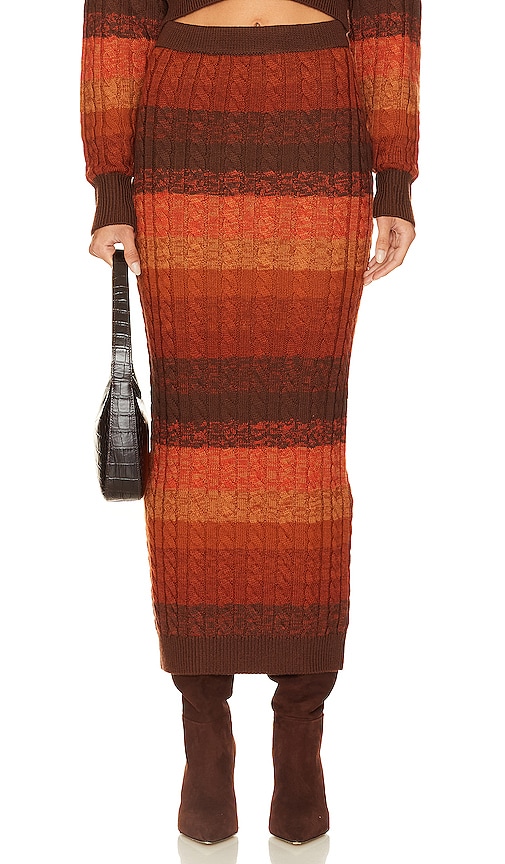Shop Ronny Kobo Dava Knit Skirt In Rust
