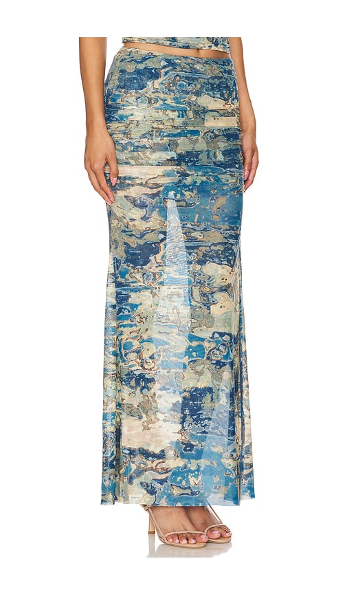 Shop Ronny Kobo X Revolve Bruno Skirt In Moss Watercolor