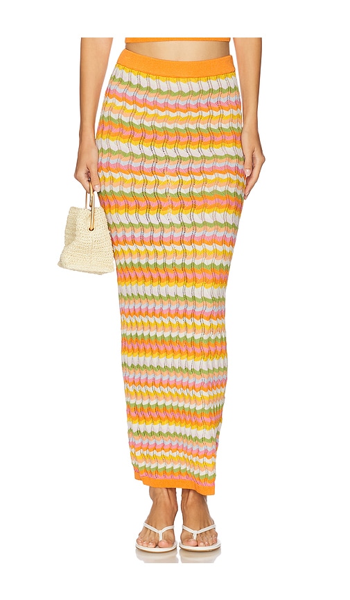 Wilkins Knit Skirt in Orange. - size S (also in L, M, XS)