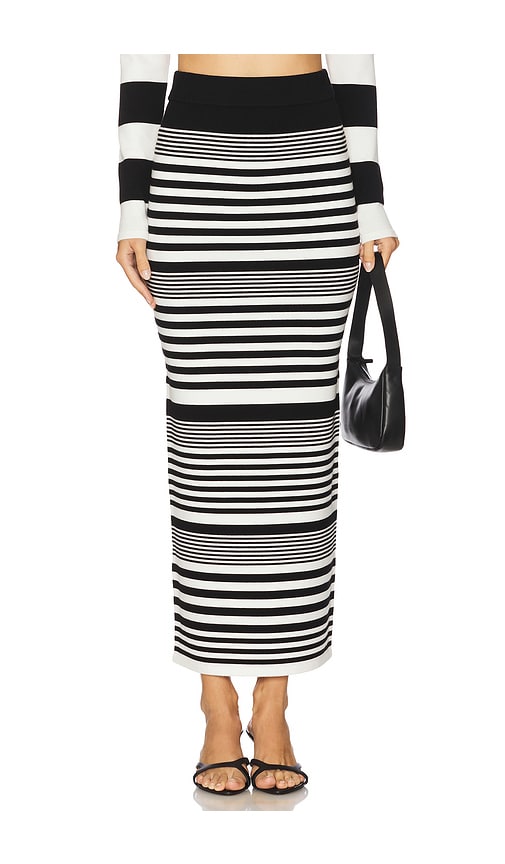 Tamika Knit Skirt in Black,White. - size S (also in M, XS)