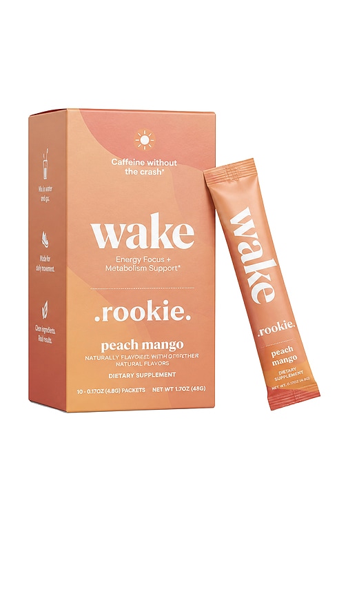 Rookie Wellness Wake Energy + Metabolism Support in Peach Mango.