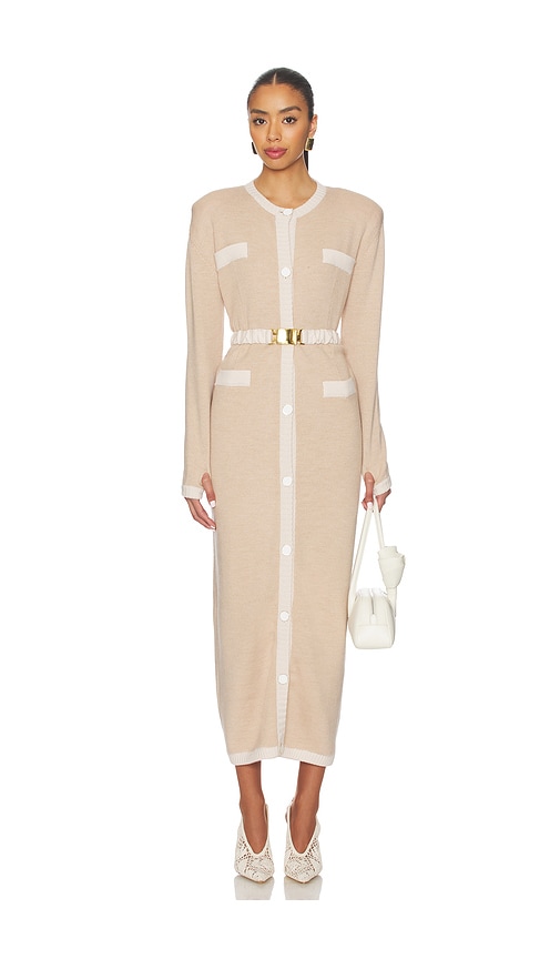 Rowen Rose Knit Maxi Dress In Neutral