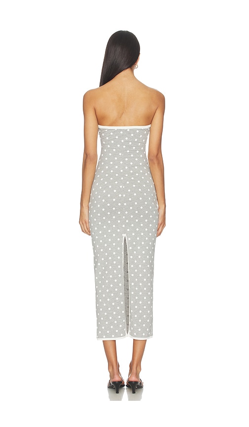  Rowen Rose Bustierkleid Mit Polka-dots In Light Grey. Größe 36. Also In 38, 40, 42. 