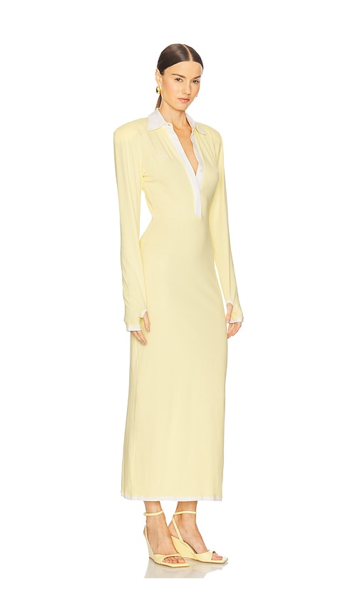 Long Sleeve Polo Dress in Lemon. - size 38/4 (also in 34/0, 36/2)
