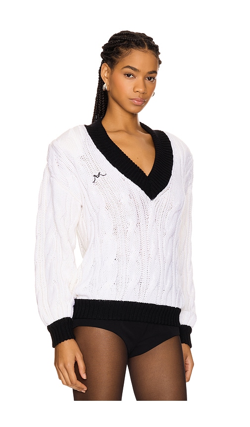 ROWEN ROSE V NECK KNIT SWEATER 