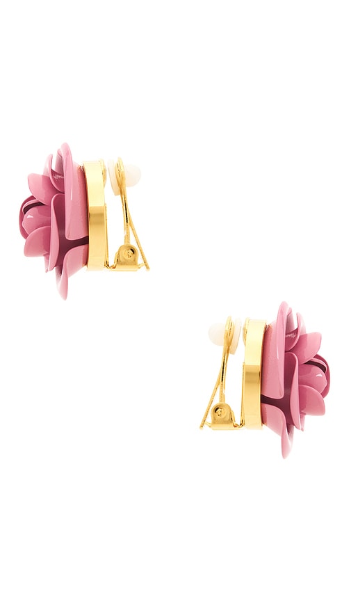 Oversized Rose Earrings in Pink.