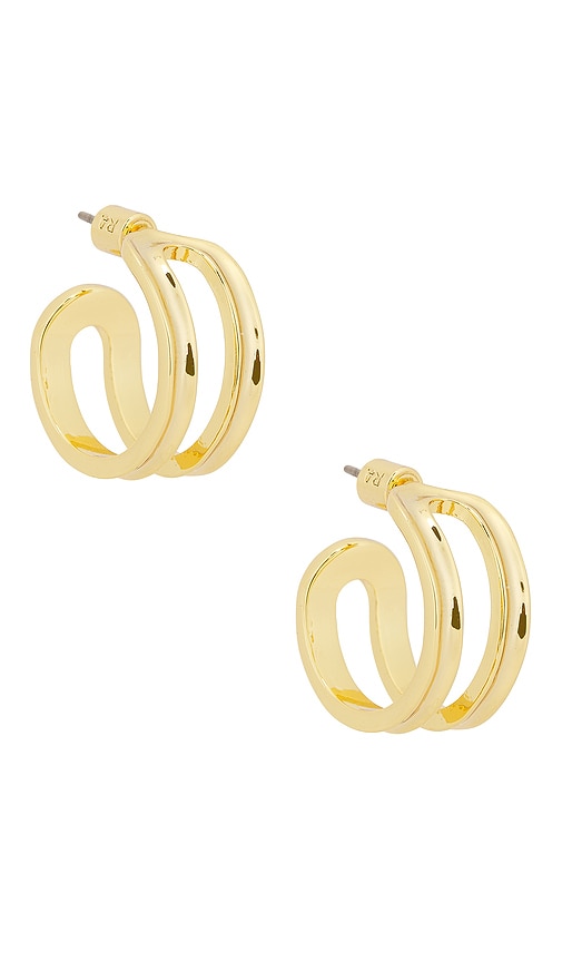 Roxanne Assoulin Open Hoop Earrings in Shiny Gold