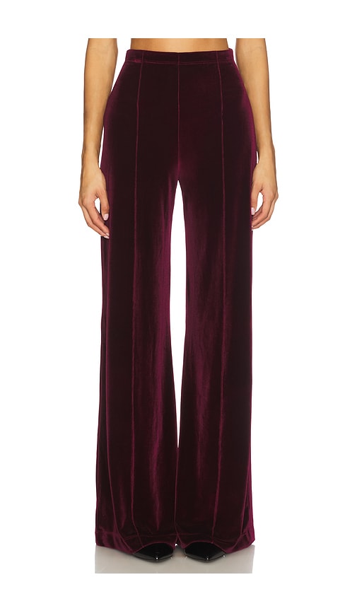 Ripley Rader Velvet Wide Leg Pant in Merlot | REVOLVE