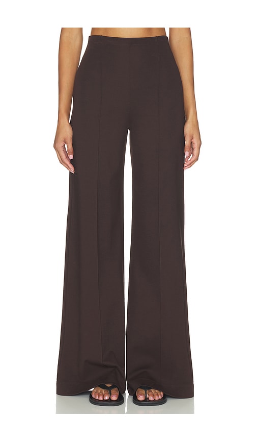 Ripley Rader Ponte Knit Long Wide Leg Pant In Chocolate