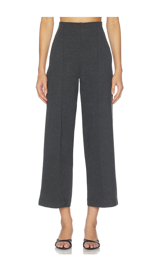 Ripley Rader Ponte Knit Cropped Straight Leg Pant In Charcoal