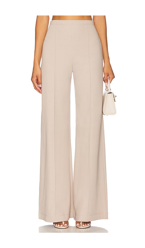 Ponte Knit Wide Leg Pant in Beige. - size S (also in M)