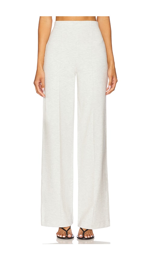 Ponte Knit Straight Leg Pant in Light Grey. - size S (also in L, M, XS)