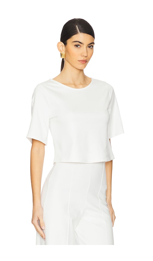 Ripley Rader Ponte Knit Short Sleeve Top In 米白